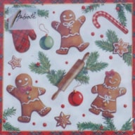 PAQUETE 20 SERVILLETAS 33X33CM GINGERBREAD COOKIES