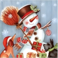 PAQUETE 20 SERVILLETAS 33x33CM MUÑECO NIEVE 303750