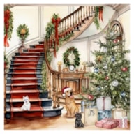 PAQUETE 20 SERVILLETAS 33x33CM ESCALERA NAVIDAD 303743