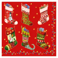 PAQUETE 20 SERVILLETAS 33x33CM CALCETINES COM REGALOS 312004