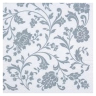 PAQUETE 20 SERVILLETAS 33x33CM FLORES PLATEADAS 340724