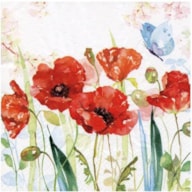 PAQUETE 20 SERVILLETAS 33x33CM AMAPOLAS 344593