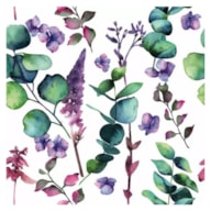PAQUETE 20 SERVILLETAS 33x33CM HOJAS EUCALIPTO LILAS