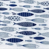 PAQUETE 20 SERVILLETAS 33x33CM FONDO PECES 370440