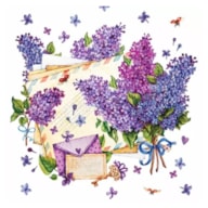 PAQUETE 20 SERVILLETAS 33x33CM CARTAS E LILAS 389158
