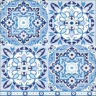 PAQUETE 20 SERVILLETAS 33X33CM TILES BLUE