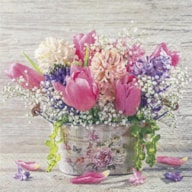 PAQUETE 20 SERVILLETAS 33X33CM PASTEL SPRING FLOWERS