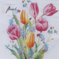 PAQUETE 20 SERVILLETAS 33X33CM TULIPS BOUQUET