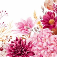 PAQUETE 20 SERVILLETAS 33x33CM FLORES ROSAS 342635