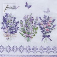 PAQUETE 20 SERVILLETAS 33X33CM LOVELY LAVENDER WHITE