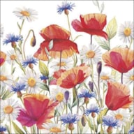 PAQUETE 20 SERVILLETAS 33X33CM POPPIES AND CORNFLOWERS
