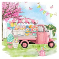 PAQUETE 20 SERVILLETAS 33x33CM MOTOCARRO FLORES 381035