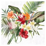 PAQUETE 20 SERVILLETAS 33x33CM FLORES FOLHAS PALMEIRA 340032