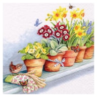 PAQUETE 20 SERVILLETAS 33x33CM TIESTOS CON FLORES 380070