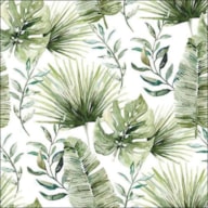 PAQUETE 20 SERVILLETAS 33X33CM JUNGLE LEAVES WHITE