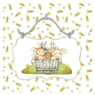 EMB. 20 GUARDANAPOS 33X33CM BUNNIES IN BUCKET