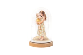 MADRE CON CHICA C/CAMPANULA 11.5X18.5X1.6CM MDF BLANCO