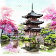 PAQUETE 20 SERVILLETAS 33x33CM PAISAJE PAGODA 373705