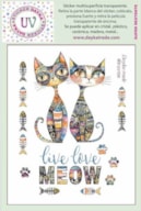 STICKER MULTISUPERFICIE TRANSP. UV-099 11.4X14.3CM GATOS