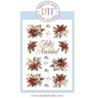 TRANSFER DTF-067G 20X28.5CM FLORES Y FELIZ NAVIDAD