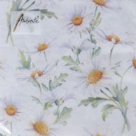 SET 20 NAPKIN 33x33CM BEAUTIFUL DAISIES WHITE