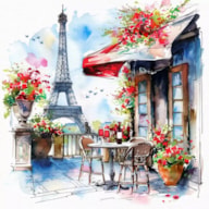 SET 20 NAPKIN 33x33CM CAFE A PARIS 373416