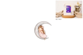 SET 6 CHICAS EN LA LUNA 7X7X0.3CM MDF