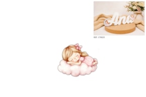 SET 6 CHICAS NA NUBE 7X5.7X0.3CM MDF