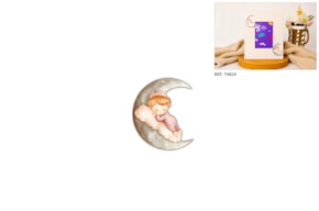 SET 6 CHICOS EN LA LUNA 7X7X0.3CM MDF