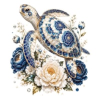 TRANSFER DTF TEXTIL 25X30CM PORCELAIN TURTLE  ARTIS DECOR