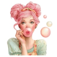 TRANSFER DTF TEXTIL 25X30CM BUBBLE GUM GIRL 1 ARTIS DECOR