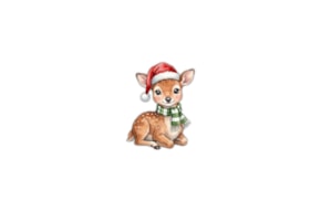 SET 12 DEERS 4X5X0.3CM MDF