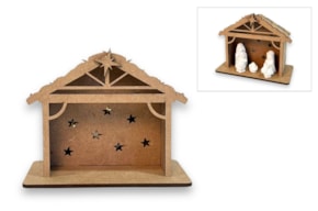 KIT HUT FOR NATIVITY 14.4X8X10X0.3CM MDF C/ LED