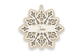 CHRISTMAS BALL W/ CUSTOMIZE NAME 9.5X.03CM WHITE MDF