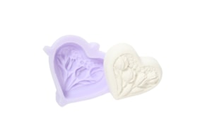 SILICON MOLD HEART WITH TULIPS 6X5X2CM MLD