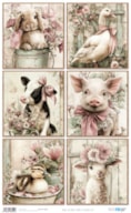 PAPEL ARROZ 54X33CM FARM & FLOWERS XIII  PFY-16054