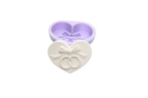 MOLDE SILICONE CORAZON CON ANILLOS 7.5x6x2.5CM MLD331