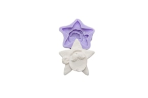 MOLDE SILICONE ESTRELLA CON PAPA NOEL 8X8X1.5CM MLD336