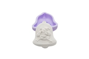 MOLDE SILICONE CAMPANA CON PAPA NOEL 7.5X8.5X3CM  MLD343