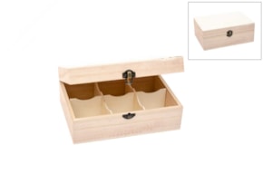 CAJA P/ TÉ 6DIV. 22X15X9CM