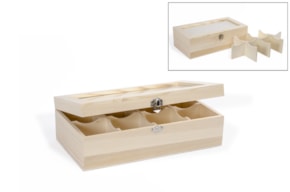 CAIXA CHA 8DIV 30X17X10CM C/VIDRO